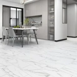 Liberty Floors Arctic White Marble - Lifestyle Plus 5mm Rigid Core Vinyl Flooring (314666)