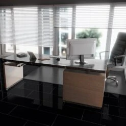 Liberty Floors Black - Lustre Stone 8mm High Gloss Laminate Flooring (223769) -Laminate Flooring Sales Store black lustre stone 8mm high gloss laminate flooring 223769 p89999 207805 image