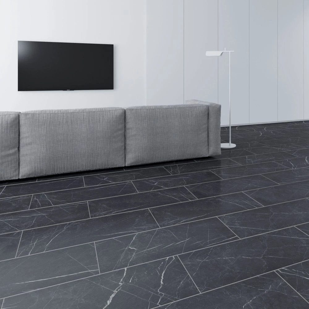 FAUS Black Marble - Industry Tile 8mm Laminate Flooring (217071) 3 FAUS Black Marble - Industry Tile 8mm Laminate Flooring (217071)
