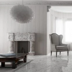 Liberty Floors Carrara Marble - Lustre Stone 8mm High Gloss Laminate Flooring (223773)