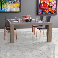 Liberty Floors Carrara Marble - Lustre Stone 8mm High Gloss Laminate Flooring (223773) -Laminate Flooring Sales Store carrara marble lustre stone 8mm high gloss laminate flooring 223773 p90003 207837 image