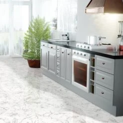 Liberty Floors Carrara Marble - Lustre Stone 8mm High Gloss Laminate Flooring (223773) -Laminate Flooring Sales Store carrara marble lustre stone 8mm high gloss laminate flooring 223773 p90003 207840 image