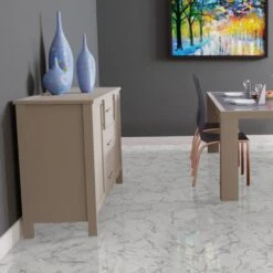 Liberty Floors Carrara Marble - Lustre Stone 8mm High Gloss Laminate Flooring (223773) -Laminate Flooring Sales Store carrara marble lustre stone 8mm high gloss laminate flooring 223773 p90003 207841 image