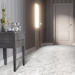 Liberty Floors Carrara Marble - Lustre Stone 8mm High Gloss Laminate Flooring (223773) -Laminate Flooring Sales Store carrara marble lustre stone 8mm high gloss laminate flooring 223773 p90003 207842 image
