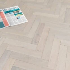 Liberty Floors Ivory White Oak - Herringbone Parquet 14mm Engineered Real Wood Flooring (219387) -Laminate Flooring Sales Store ivory white oak herringbone parquet 14mm engineered real wood flooring 219387 p85835 201396 image