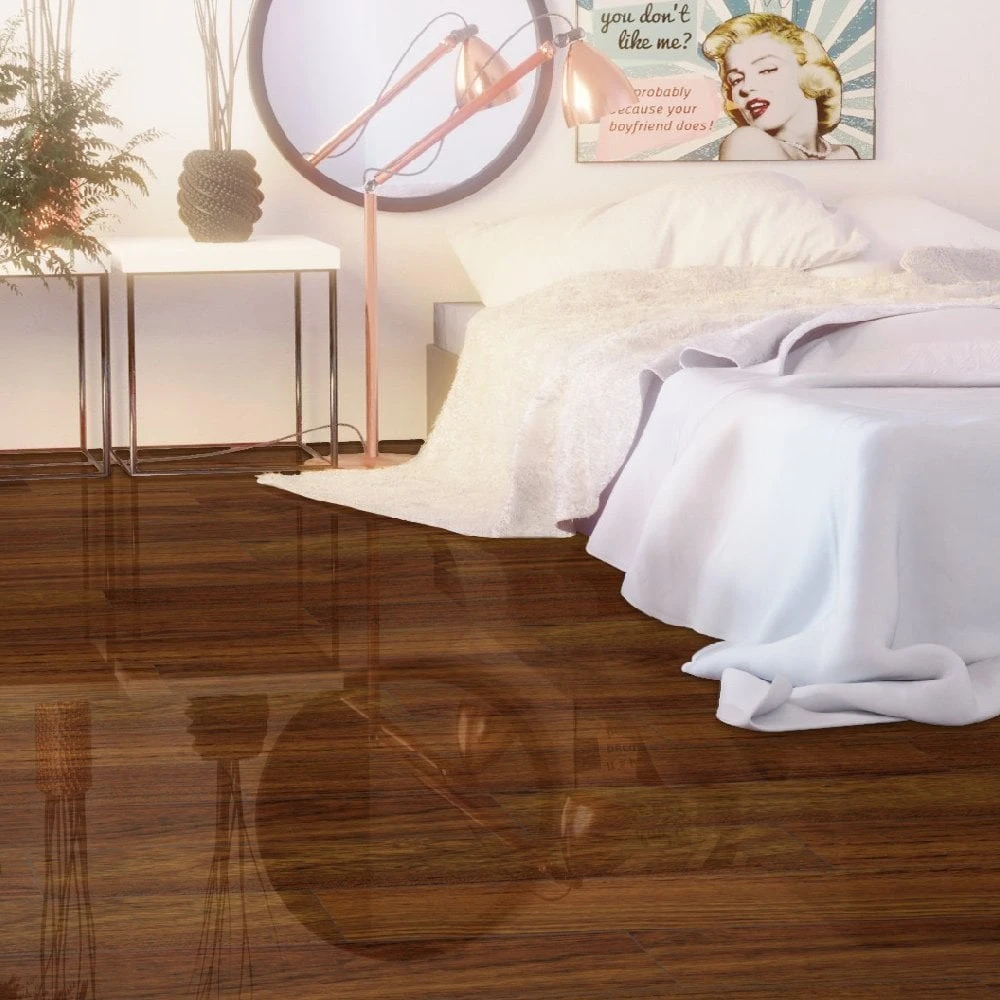 Liberty Floors Karoo Merbau - Lustre 8mm High Gloss Laminate Flooring (217786) 9 Liberty Floors Karoo Merbau - Lustre 8mm High Gloss Laminate Flooring (217786) - Image 7