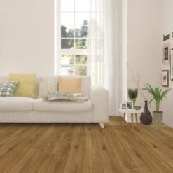 Liberty Floors Natural Oak - Classic 18mm Brushed UV Lacquer Solid Real Wood Flooring (315130)