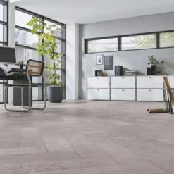 Kronotex Pesaro Cement - Herringbone 8mm Laminate Flooring (222942)
