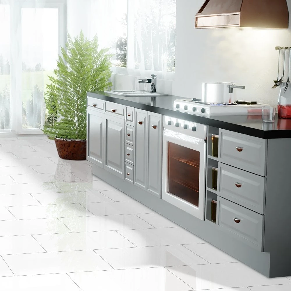 Liberty Floors White - Lustre Stone 8mm High Gloss Laminate Flooring (223770) 8 Liberty Floors White - Lustre Stone 8mm High Gloss Laminate Flooring (223770) - Image 6